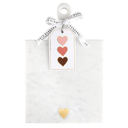Marble Serving Board with Handle - Heart