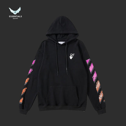 Off-White Marker Slim Hoodie with pink and orange marker arrow graphic back