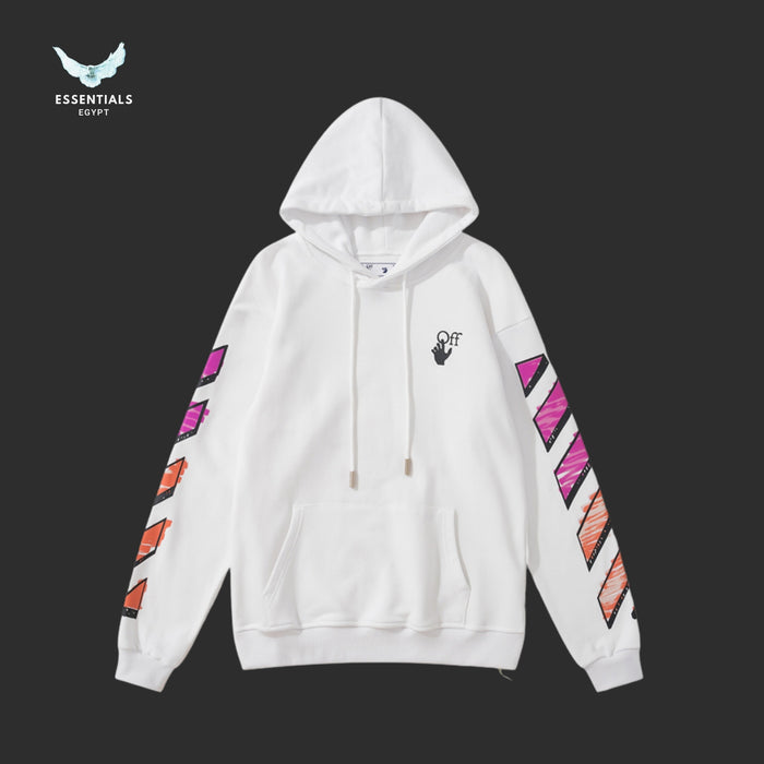 Off-White Marker Slim Hoodie diagonal sleeve stripe detail