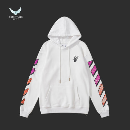 Off-White Marker Slim Hoodie diagonal sleeve stripe detail