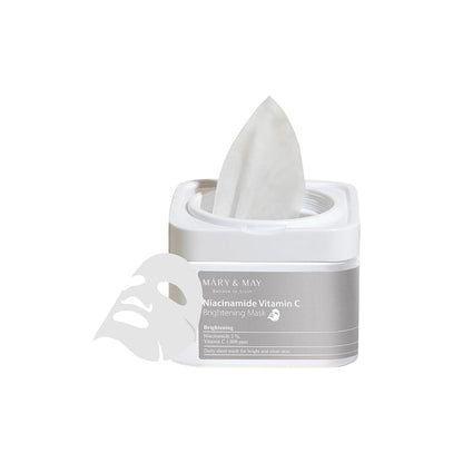 MARY&MAY Niacinamide Vitamin C Mask - Lakštinės veido kaukės, 30 vnt.