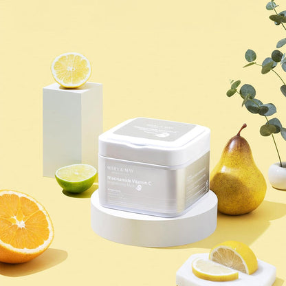 MARY&MAY Niacinamide Vitamin C Mask - Lakštinės veido kaukės, 30 vnt.