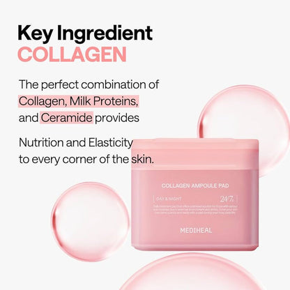 Mediheal Collagen Ampoule Pad (100 pads) ميديهيل الكولاجين أمبولة وسادة - Princess Cosmetics Qatar