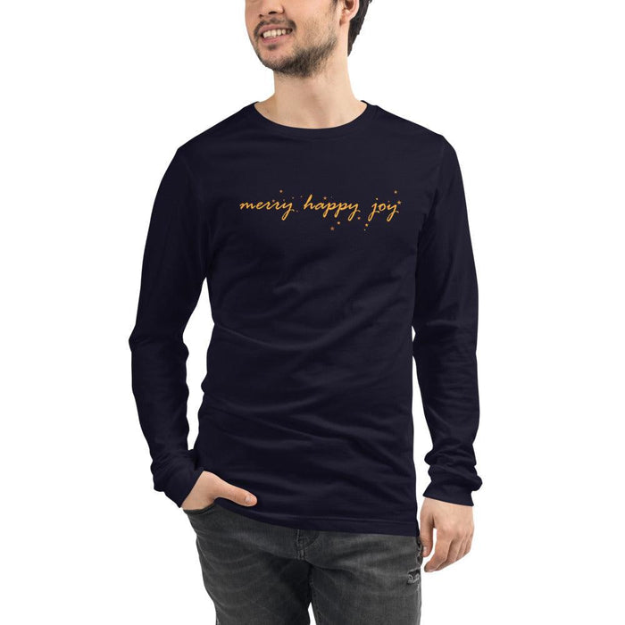 Merry Happy Joy Unisex Long Sleeve Tee - Billyforce Shop
