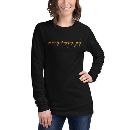 Merry Happy Joy Unisex Long Sleeve Tee - Billyforce Shop