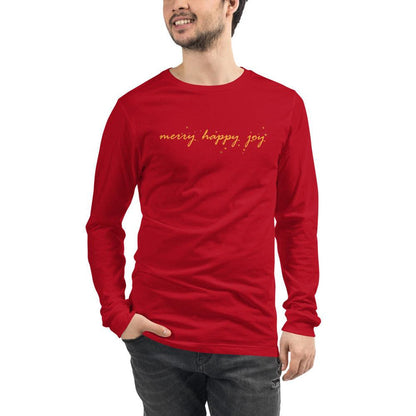 Merry Happy Joy Unisex Long Sleeve Tee - Billyforce Shop