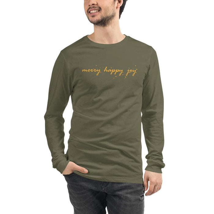 Merry Happy Joy Unisex Long Sleeve Tee - Billyforce Shop