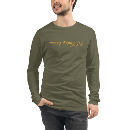 Merry Happy Joy Unisex Long Sleeve Tee - Billyforce Shop