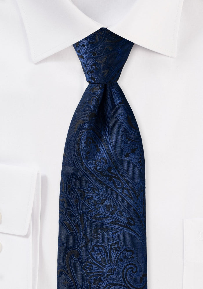 Midnight Navy Paisley Tie
