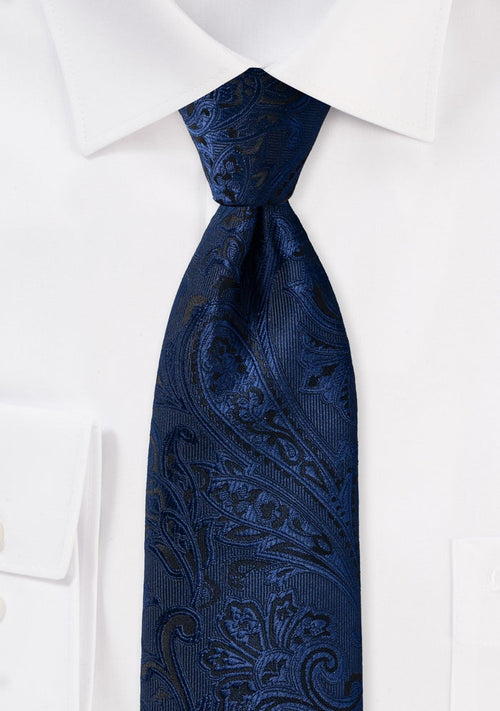Midnight Navy Paisley Tie