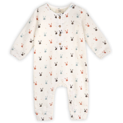 Mini Bunnies Long Sleeve Baby Jumpsuit (Organic Muslin)