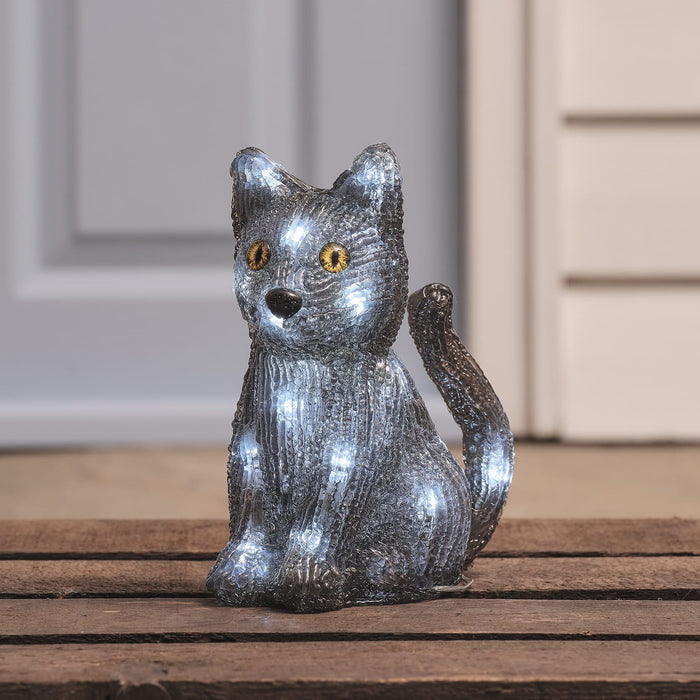 Mini Ghost & Jet the Black Cat LED Halloween Figures