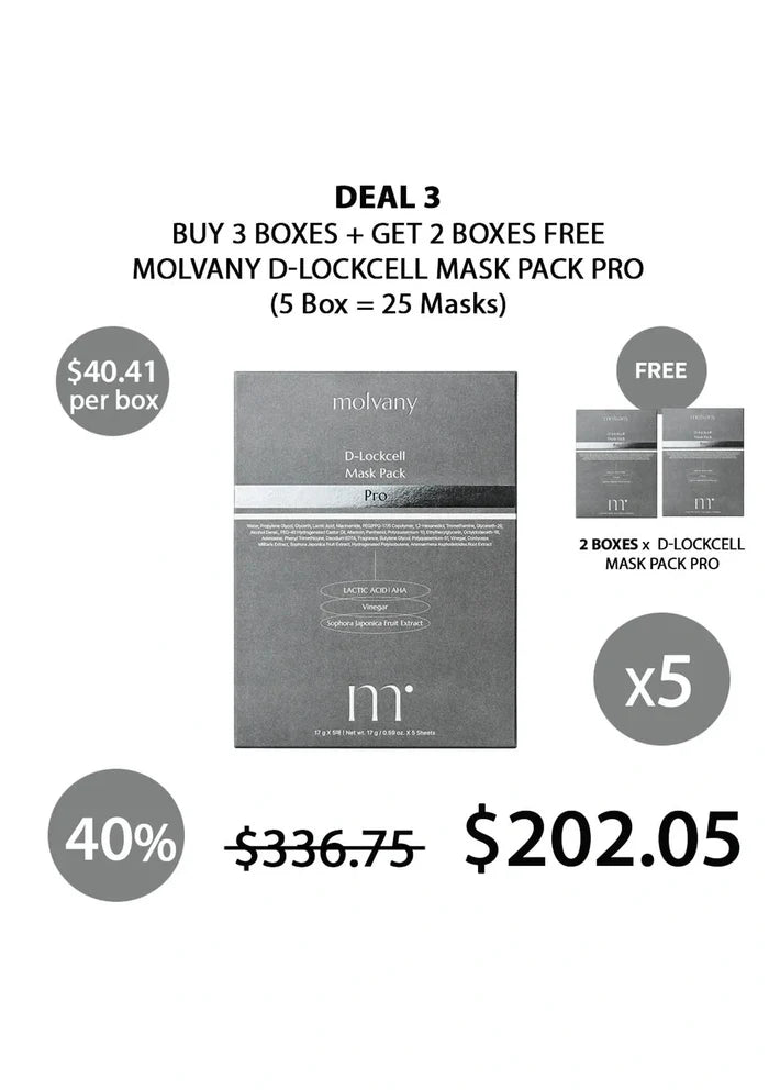 (BUY 3+2 FREE) MOLVANY D-LOCKCELL MASK PACK