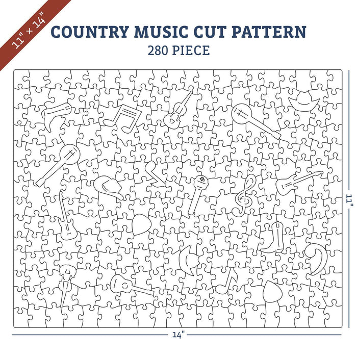 Classic Wooden Puzzles / 280pc - 11"x14" / Country Music
