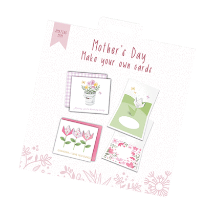 mothers day card making kit with handmade card elements and envelopes