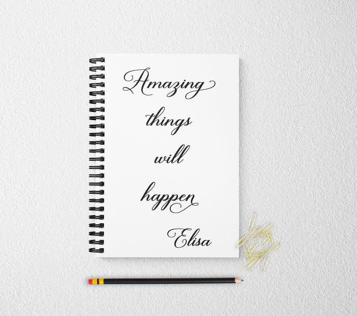 Motivational personalized notebook