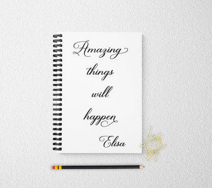 Motivational personalized notebook