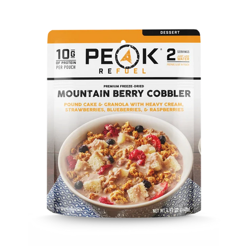 Peak Refuel Mountain Berry Cobbler package on a white background