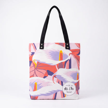 Ms. Chu Tote Bag 2026 Fall/Winter Edition calla lily print front view