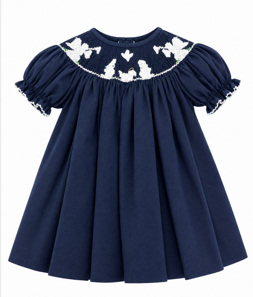 Navy Nativity Bishop Dress