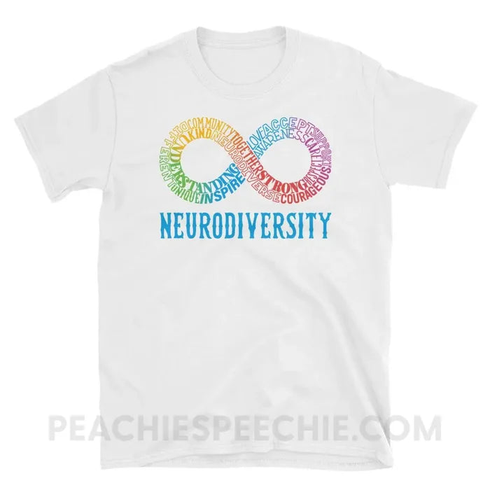 Neurodiversity Classic Tee - White / S - T-Shirts & Tops peachiespeechie.com