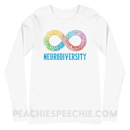 Neurodiversity Premium Long Sleeve - White / S - T-Shirts & Tops peachiespeechie.com
