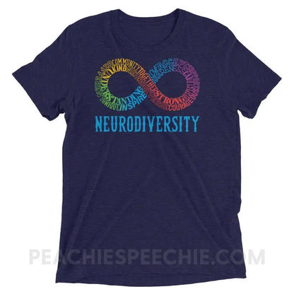 Neurodiversity Tri-Blend Tee - Navy Triblend / XS - T-Shirts & Tops peachiespeechie.com