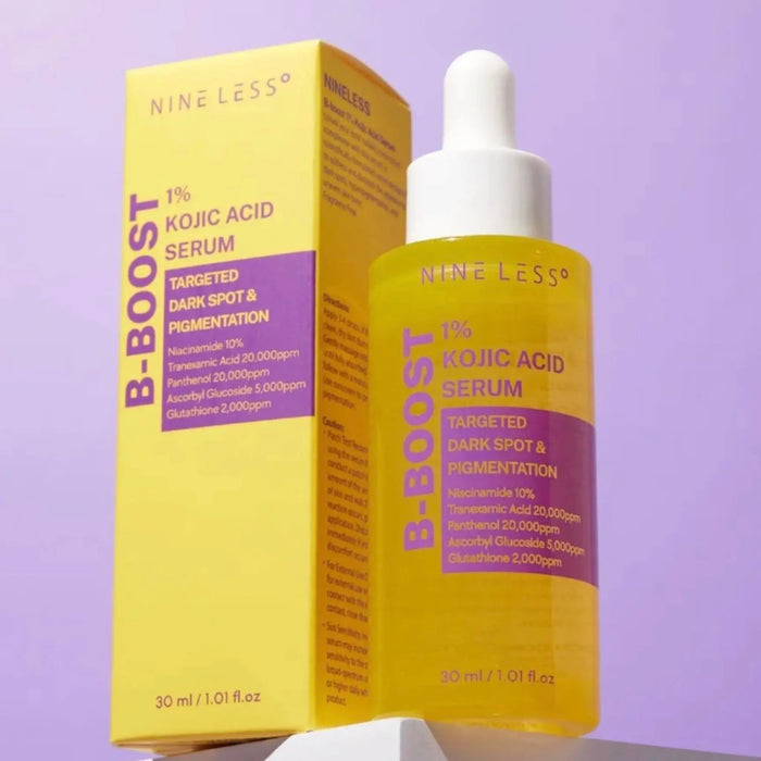 Nine Less B - Boost 1% Kojic Acid Serum 30ml. مصل حمض الكوجيك 1% من ناين ليس بوست، 30 مل - Princess Cosmetics Qatar