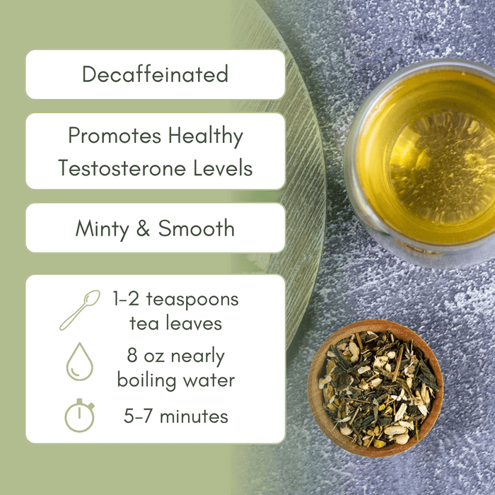 Organic Decaf Testosterone Blend - Loose Leaf Tea - Full Leaf Tea Company