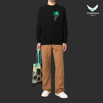 Palm Angels Sketchy Intarsia-Knit Sweater with bold graphic knit design