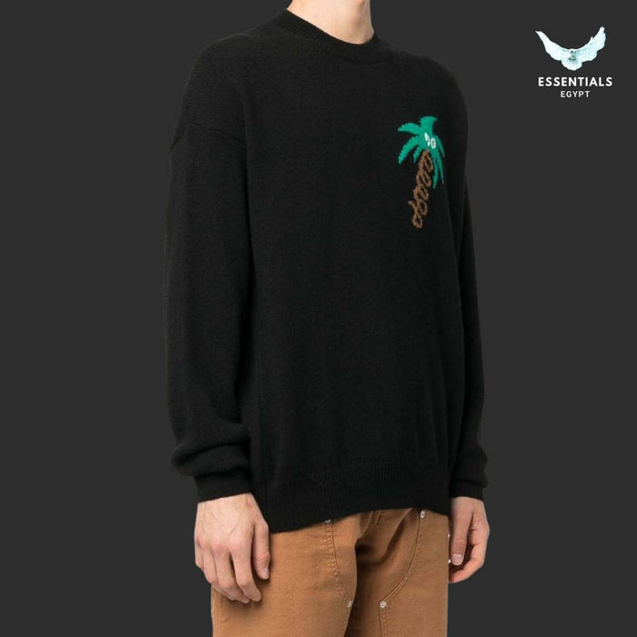 Palm Angels Sketchy Intarsia-Knit Sweater with bold graphic knit design