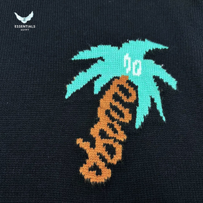 Palm Angels Sketchy Intarsia-Knit Sweater with bold graphic knit design