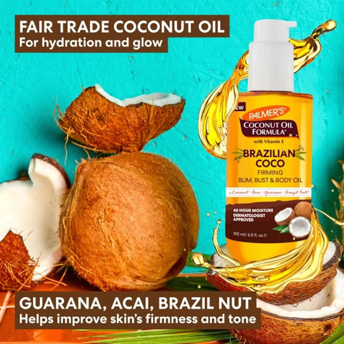 Palmer's Coconut Oil Formula Brazilian Coco Firming Bum Bust & Body Oil 6.5oz/ 192ml