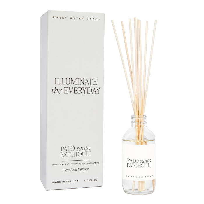 Palo Santo Patchouli Clear Reed Diffuser - Home Decor & Gift
