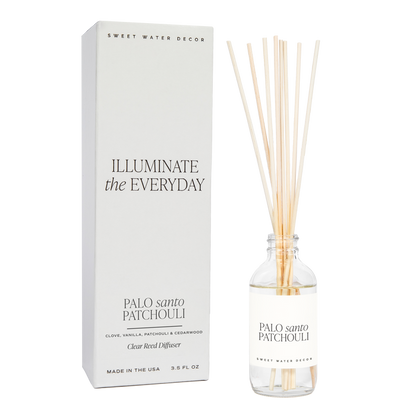 Palo Santo Patchouli Clear Reed Diffuser - Home Decor & Gift