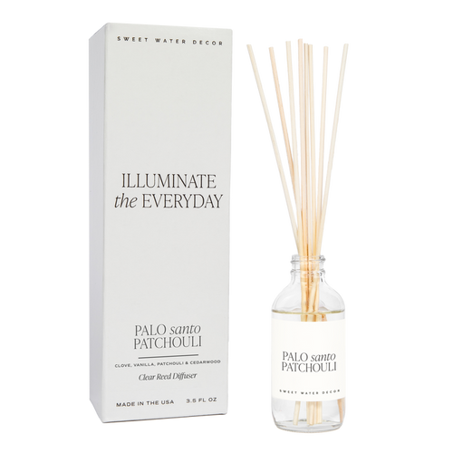 Palo Santo Patchouli Clear Reed Diffuser - Home Decor & Gift