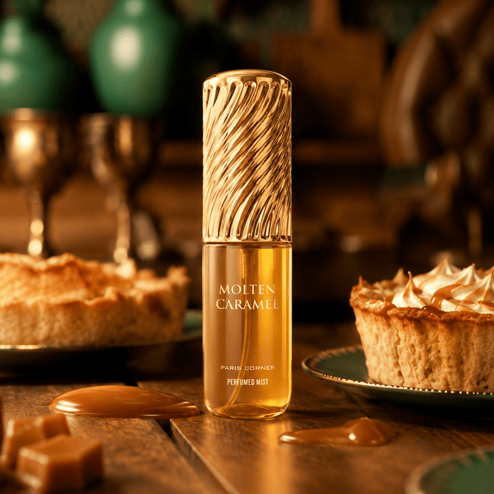 Paris Corner Molten Caramel Body Mist 200ml معطر للجسم برائحة الكراميل الذائب من باريس كورنر - Princess Cosmetics Qatar