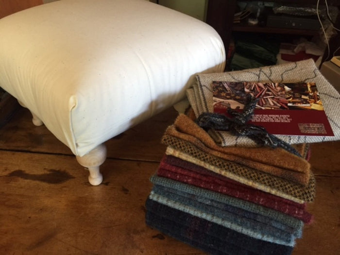 Pattern with UNCUT Wool Kits for stools