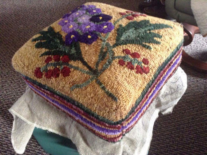 Pattern with UNCUT Wool Kits for stools