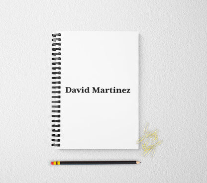 Personalized notebook journal blank page