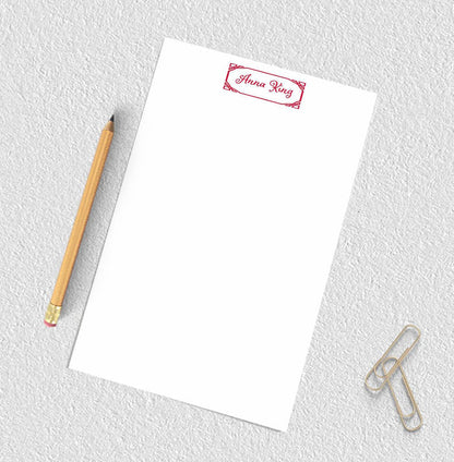 Decorative design personalized notepad.