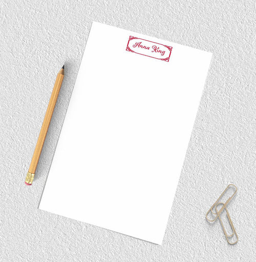 Decorative design personalized notepad.