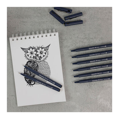 Pictus Fineliners, wallet 8 pieces - Black