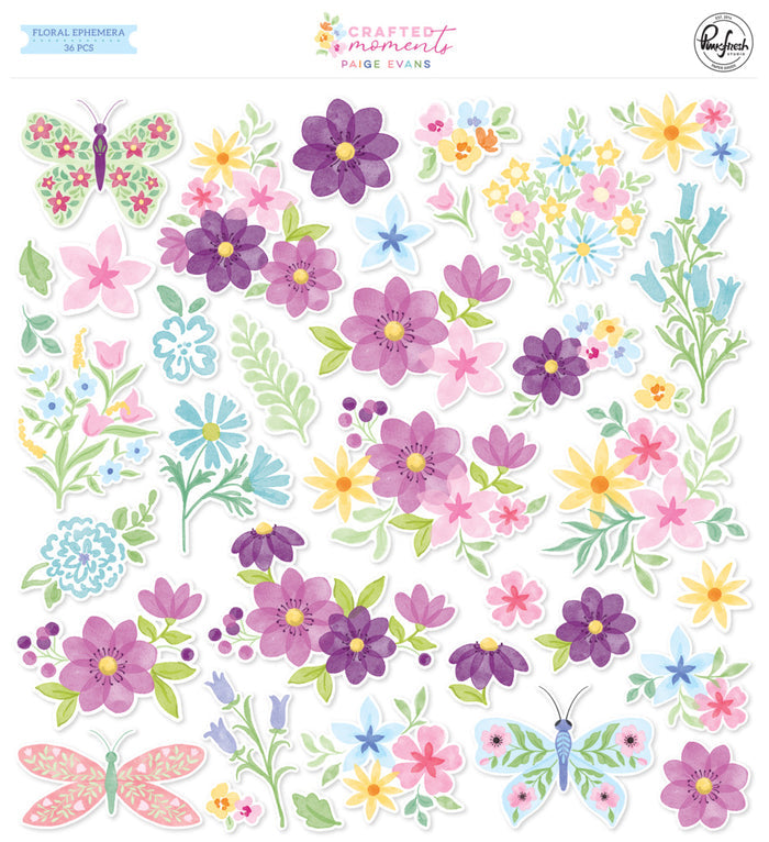 Pinkfresh Studio - Paige Evans - Ephemera - Crafted Moments - Floral. Available at Embellish Away located in Bowmanville Ontario Canada.