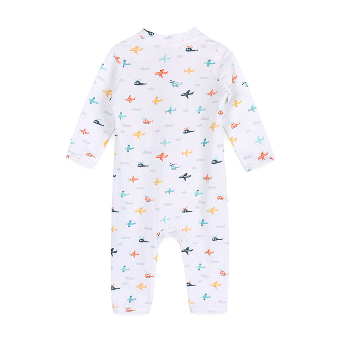 Planes Baby Zipper Jumpsuit Back (Organic Jersey)