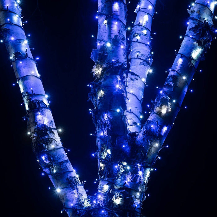 Pro Connect 15m 150 Blue & White Connectable String Lights Black Cable