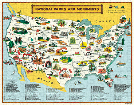 PUZZLE NATIONAL PARKS MAP, 1000PC