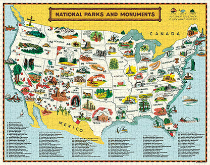 PUZZLE NATIONAL PARKS MAP, 1000PC