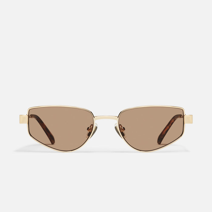 QUAY - HIT SINGLE Sunglasses - gold/tan