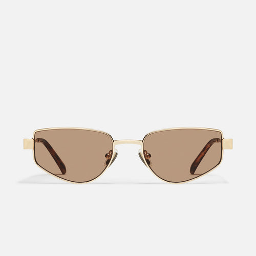 QUAY - HIT SINGLE Sunglasses - gold/tan